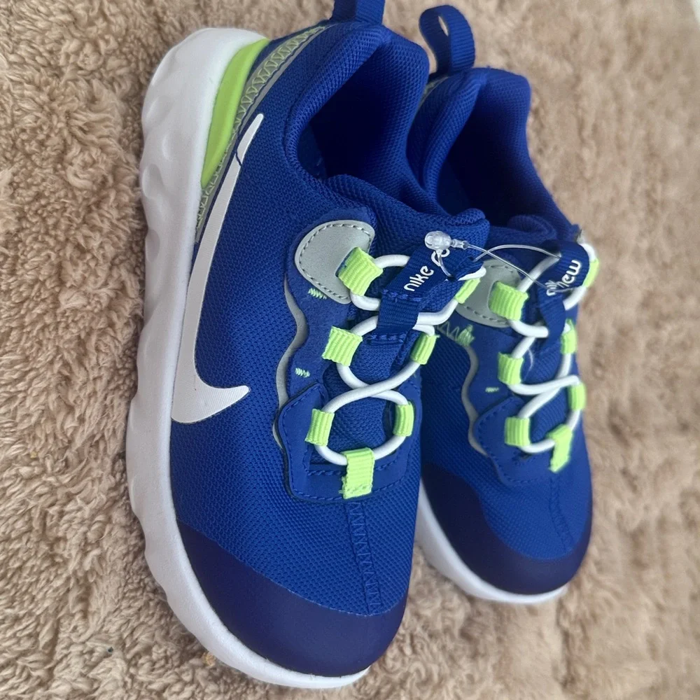 Nike Unisex Kids Element 55 Blue Green Comfort  Athletic Shoes Size US 8 Toddler